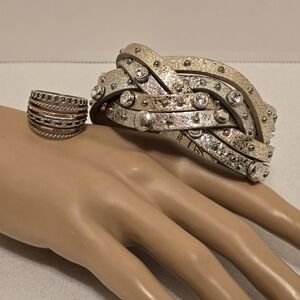 Brighton Silver and Gold Studded Bracelet